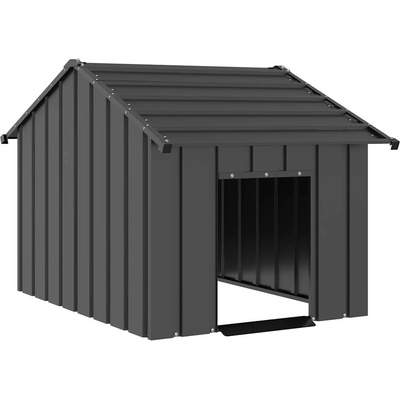 vidaXL Psí bouda se střechou antracitová 83 x 130 x 85 cm pozinkovaná ocel 9799.4100915