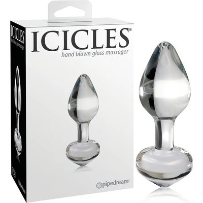 Icicles No. 44 - конусовиден, стъклен анален плъг (прозрачен)