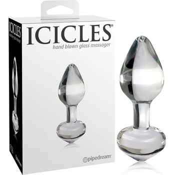 Icicles No. 44 - конусовиден, стъклен анален плъг (прозрачен)