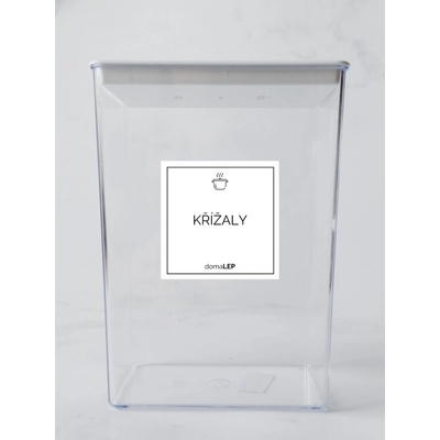 DomaLEP KŘÍŽALY bílá samolepka na dózu základní písmo 5 x 5 cm