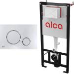 Alcadrain Комплект тоалетно казанче с вградена рамка Alca AM101/1120 и Thin бутон M771, гланцов хром - матов хром (AM101/1120+M771)