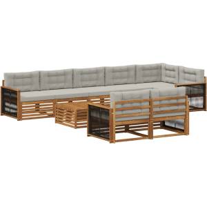 vidaXL Комплект дивани за открито 9 бр (3383534)
