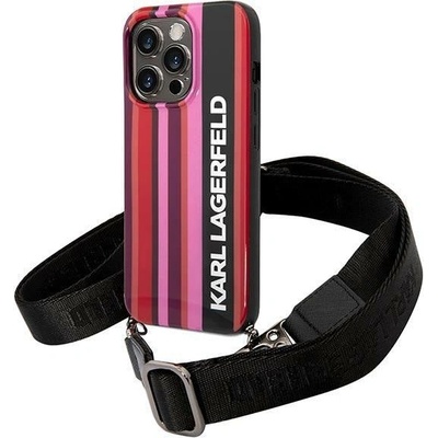 KARL LAGERFELD Кейс Karl Lagerfeld KLHCP14LSTSTP за iPhone 14 Pro 6, 1", твърд, różowy/pink Color Stripes Strap (3666339094218)