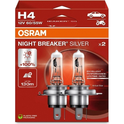 Osram Night Breaker Silver H4 P43t 12V 60/55W 2 ks 64193NBS-2HB