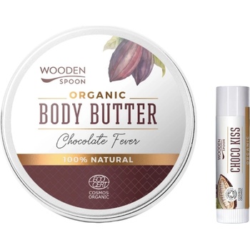 Image 1 of Wooden Spoon Комплект - Масло за тяло Chocolatе Fever и Балсам за устни Choco Kiss, 100 + 4.3 ml