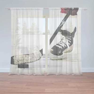Sablio Záclony Lední hokej: 2ks 150x250cm – Hledejceny.cz
