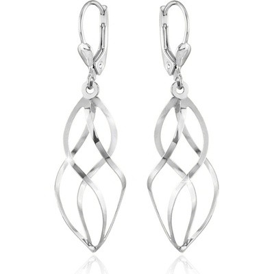 Gemmax Moderní visací náušnice z bílého zlata GLEWN-32541