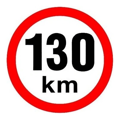 Samolepka omezení rychlosti 130 km/hod z retroreflexní fólie D=150mm
