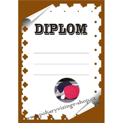 VIZINGR Ping pong diplom A4 č.17