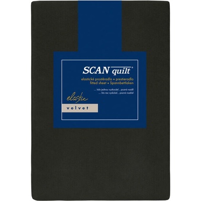 SCANquilt napínací prostěradlo Velvet elastic lycra tmavě šedé 90x200