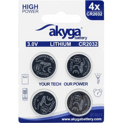 Akyga CR2032 батерия 3V 210mAh - 4 бр. /блистер (AKY2100) (AKY2100)
