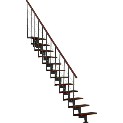 Minka STAIRS Přímé modulové schodiště Style ořech/černá, 304,2 cm