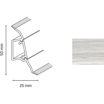 Döllken soklová lišta SLK 50 W644 2,5 m