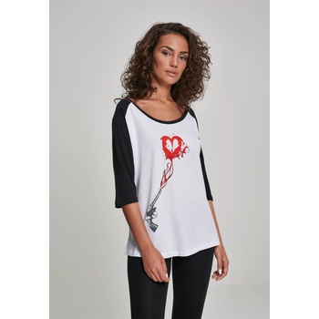 Mister Tee Дамска тениска Mister Tee Pistol Heart в бяло и черноUB-MT855-00224 - Бял, размер XS