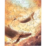 PIECEZZ Дървен пъзел Piecezz, 40 части - Летящи китове (P1309)