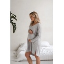 Bambusová nočná košeľa na dojčenie Moon dl.rukáv Light Gray