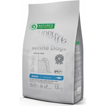 AKVATERA Nature's Protection DOG - White Dogs Grain Free Herring Adult Small and Mini Breed, висококачествена храна за пораснали кучета от дребни породи с бяла козина, с херинга, Литва - 10 кг