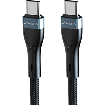 4smarts USB-C Кабел за iPhone, 4SMARTS PremiumCord USB-C to USB-C 60W 1m, Черен (540429)