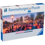 Ravensburger Панорамен пъзел Ravensburger от 1000 части - Вечер в Амстердам (16752)