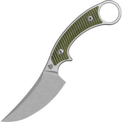 ! QPS Viper 10Cr15MoV, stonewash,,Handle: OD Green G10 QS166-B1