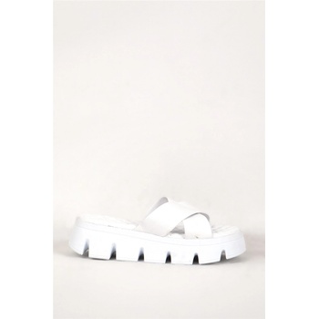 Jacket Club Дамски чехли от естествена кожа 7658 - Бели #381997 (381997_Бяло)