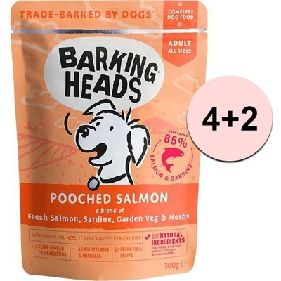 Barking Heads Adult Pooched Salmon Grain Free 6 x 300 g