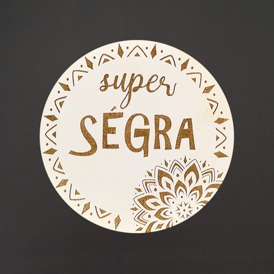 Amadea Dřevěný podtácek kulatý text super ségra průměr 10,5cm