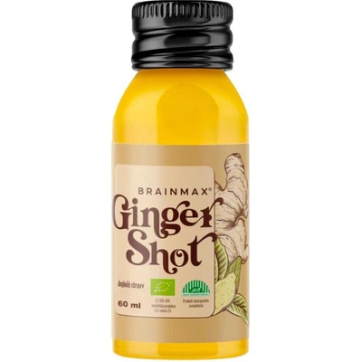 BrainMax Pure Ginger Shot, zázvorová štáva s kurkumou BIO 60 ml
