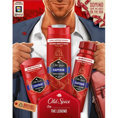 OLD SPICE Gentleman dárková sada s tuhým deodorantem 50 ml, deodorantem ve spreji 150 ml a sprchovým gelem Captain 250 ml – Zboží Mobilmania