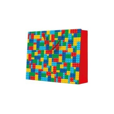 Darčeková taška maxi veľká - COLORFUL BRICKS 54x16x44 cm