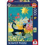 Schmidt Spiele Пъзел Schmidt от 1000 части - Котка в море от цветя (58661)