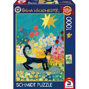 Schmidt Spiele Пъзел Schmidt от 1000 части - Котка в море от цветя (58661)