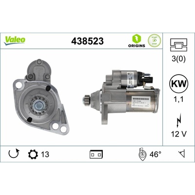 Štartér VALEO ORIGINS STOP&START - NEW O.E. TECHNOLOGY 438523