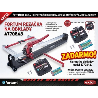 FORTUM Rezačka na dlažbu 1200mm kompaktná 24 ložisková 4770848