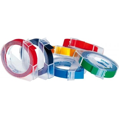 Originálny páska do tiskárny Dymo štítků, Dymo, S0898140, bílý tisk/modrý podklad, 3m, 9mm, baleno po 10 ks, cena za 1 ks, 3D