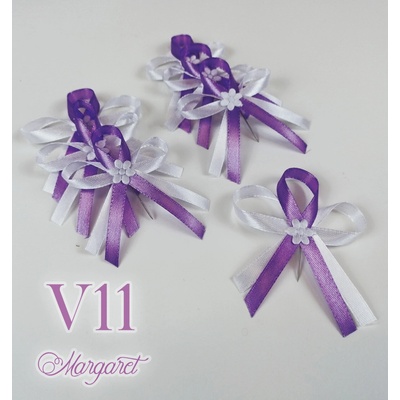 Saténové svatební vývazky V11 (Purple) – Zboží Dáma