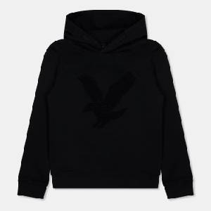 Lyle and Scott Суичър Lyle and Scott Kids Big Logo Pull Over Hoodie - Black Z865