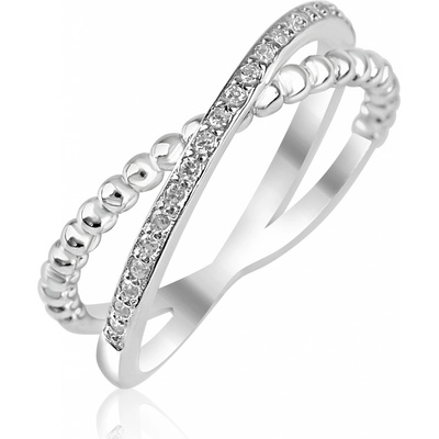 Meucci Stříbrný vícevrstvý prsten se zirkony SR168