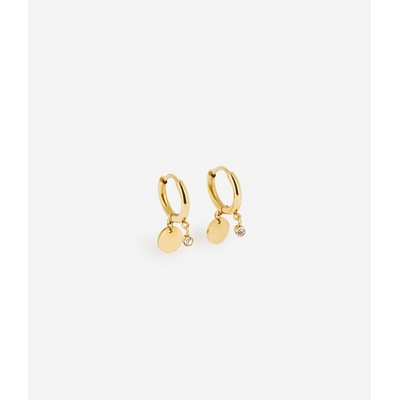 ZAG Bijoux Oceľové kruhy pozlátené s príveskom SEC9454-01WHT