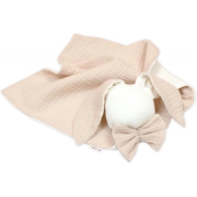 Baby Nellys mušelínový maznáčik prítulníček Nature Zajačik béžový/smotanový