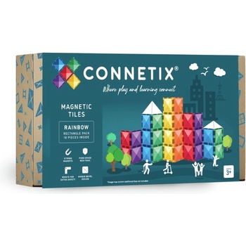 Connetix Rainbow Rectangle Pack 18ks obdelníků