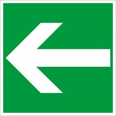 Piktogram Smer na dosiahnutie bezpečia vľavo - 50x50 mm, SAMOLEPKA PVC