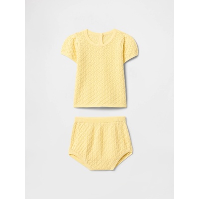 GAP Baby háčkovaný outfit Žltá