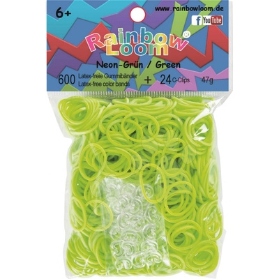 RAINBOW LOOM Original gumičky 600 kusov svetlozelené neónové