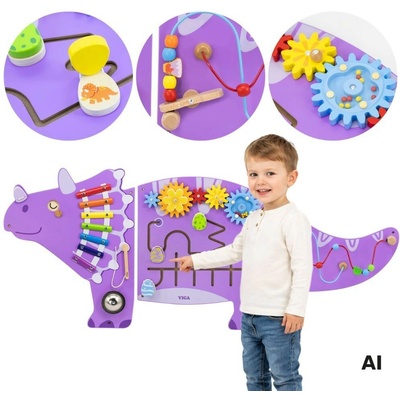 Viga Toys senzorická manipulačná doska Triceratops