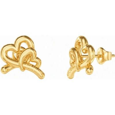 Guess Pozlátené srdečné náušnice Srdce Love Bites JUBE06058JWYGT/U zlatá