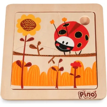 Pino Toys Дървен мини пъзел Pino от 4 части - Калинка (4733-2)