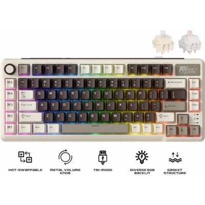 Royal Kludge RK L75 Mocha Gray Cream Switch