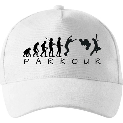 Parkour evolúcia so zahnutým šiltom a mosaznou sponou Biela