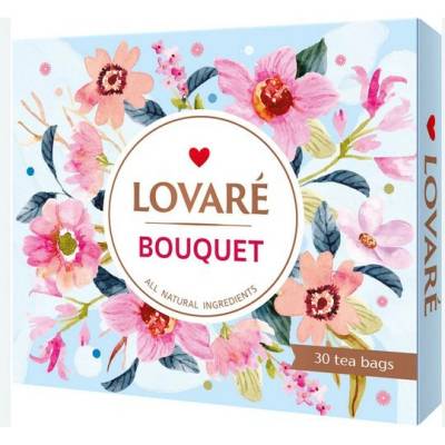 LOVARÉ Bouquet Collection kolekcia porciovaných čajov 30 porcií